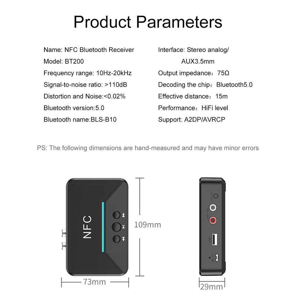 (100% BARANG ORI) Audio Bluetooth 5.0 Receiver NFC Stereo Car Kit Speaker - BT200