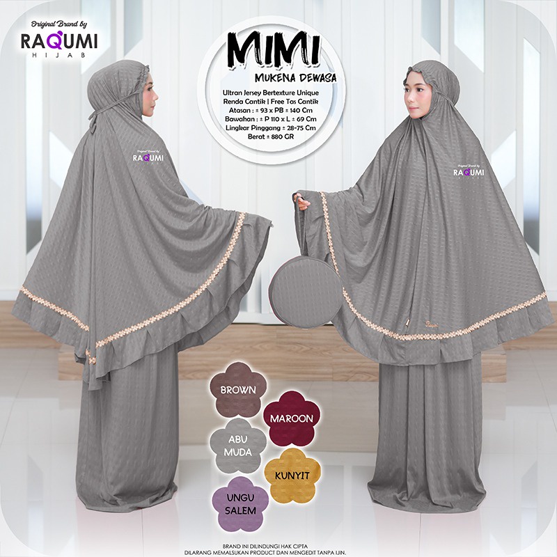 RAQUMI MUKENA - Mimi Mukena Dewasa Original Berlabel By Raqumi