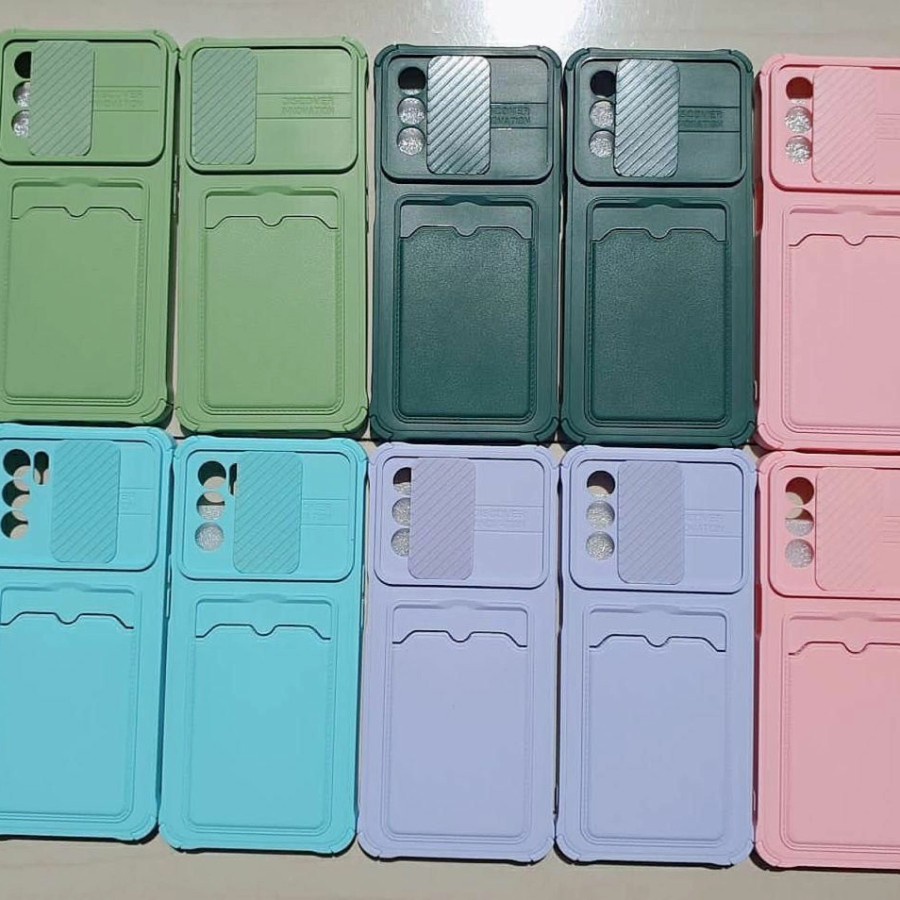 VIVO Y20 Y20 2021 Y20S Y20S G Y12S Y12S 2021 CASE SLIDE SLIP KARTU SLIDING CASE CARD SOFTCASE CANDY MACARON CASING PROTECT CAMERA COVER PELINDUNG KAMERA