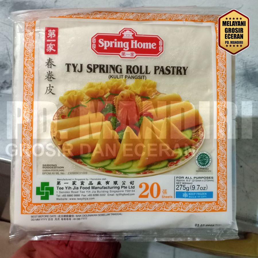 

SPRING HOME TYJ SPRING ROLL PASTRY 275 GR