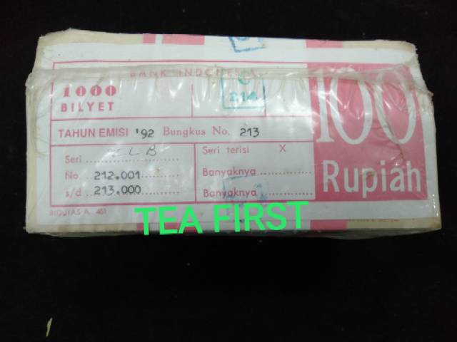 UANG KUNO LAMA UANG MAHAR Rp. 100 Phinisi 1992 (Brutan= 10 Gepok) (TP-51)