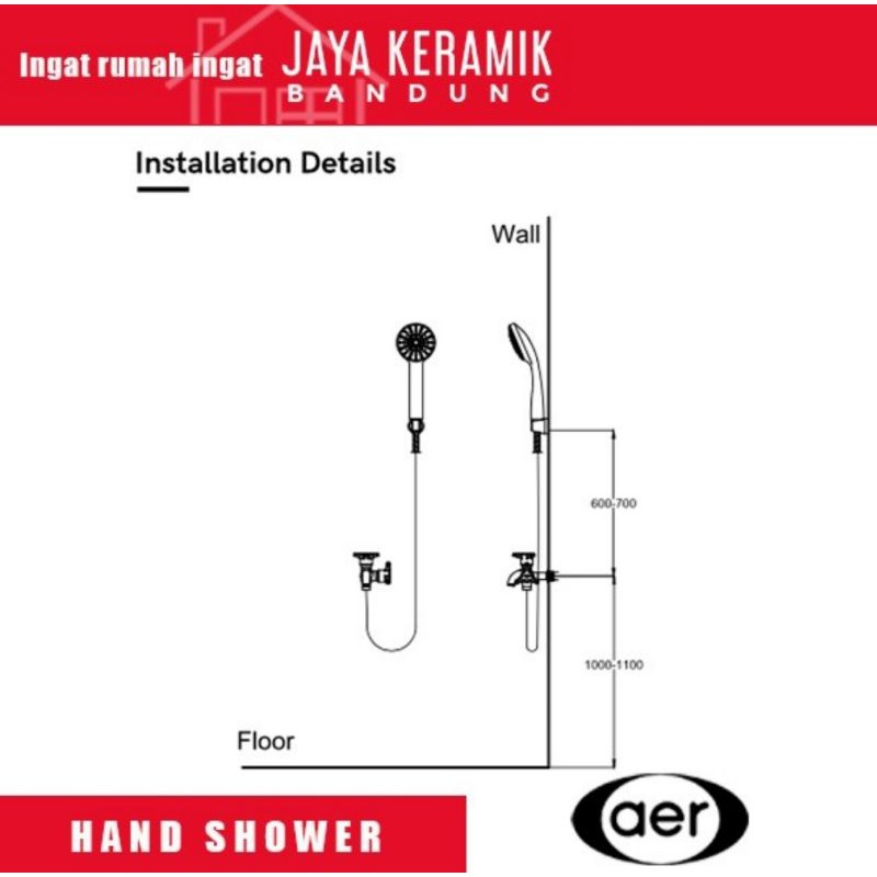 HAND SHOWER MANDI AER GSH2-1C/SHOWER TANGAN+SELANG