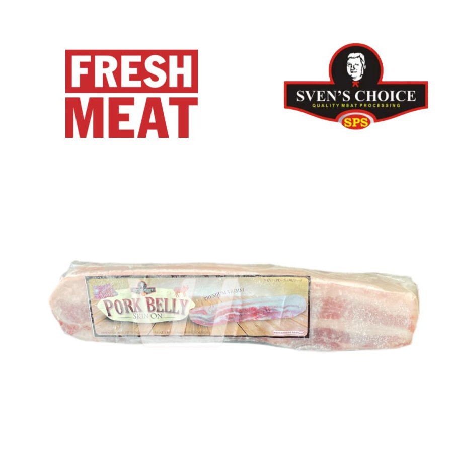 

Daging babi segar Pork belly skin on premium Sven's choice Bali 500g