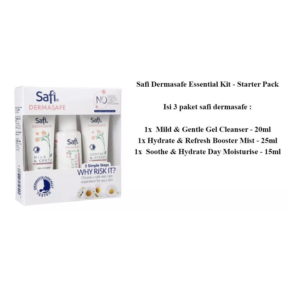 SAFI DERMASAFE 3 Essential Kit Starter Pack 3 in 1 Simple Step