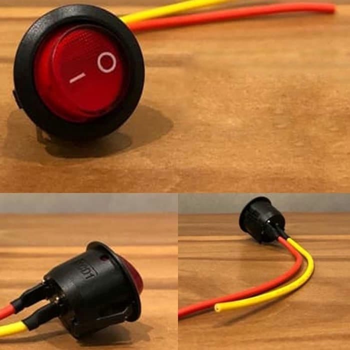 Saklar / tombol / switch Lampu Motor Bulat dll UNIVERSAL Kabel Tebal On Off LED Mobil