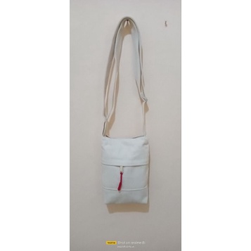 sling Bag Tas Slempang Mini Pocket Kanvas Cream