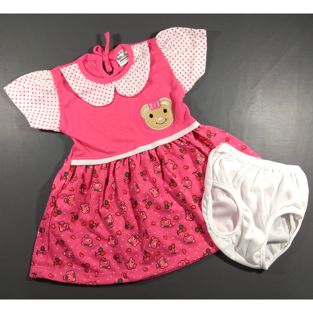 SYIFANA - Baju Bayi / Dress Bayi Syifana Bear Kerah Polkadot