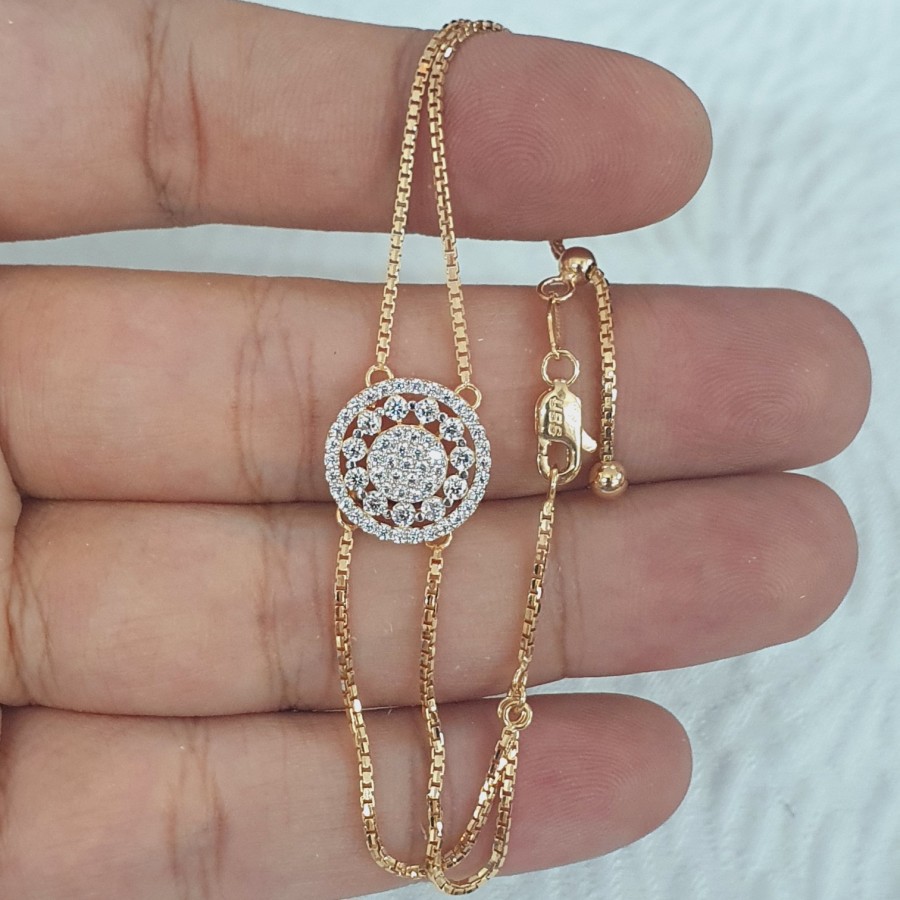 gelang double italy santa serut var ad mata round emas 70% 700 70 %