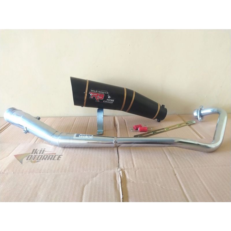 Knalpot R9 hitam black Satria FU150 Karbu Satria FU150 FI Facelift