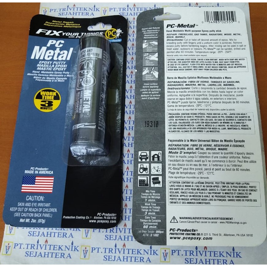 

pc fixmetal epoxy putty,lem besi logam epoksi