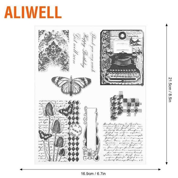 ALIWELL Clear Stamp - 8 IN 1 Vintage Background Style