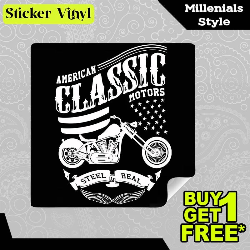 

Stiker Sticker American Classic Motors Komunitas Pecinta Motor Klasik Amerika Aesthetic Bahan Vinyl Satuan Anti Air