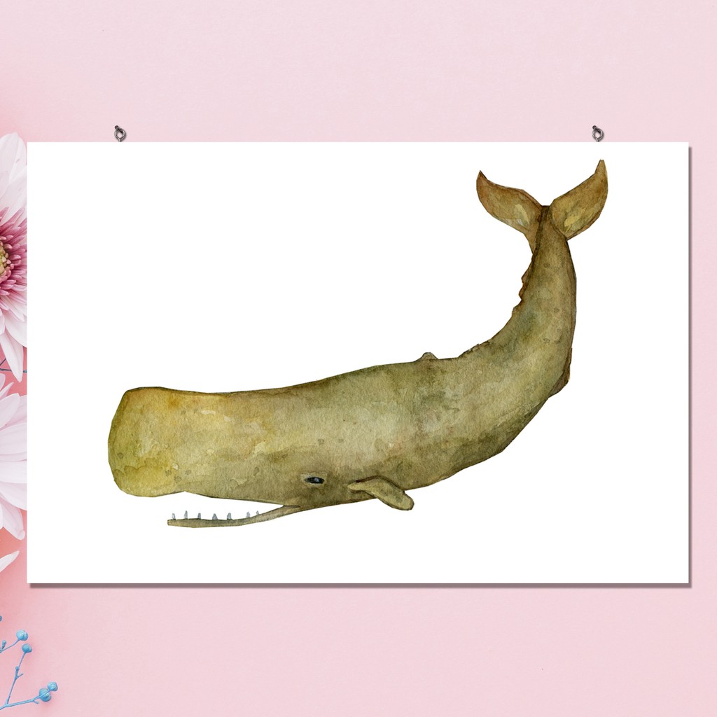 PAUS SPERMA Wall Decor Tema Pemandangan Binatang Laut Dalam Pajangan Dinding Marine