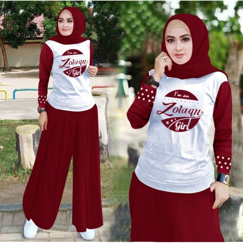 SET MONIC KULOT FASHION PAKAIAN WANITA ATASAN DAN CELANA JUMBO BIGSIZE CTHM