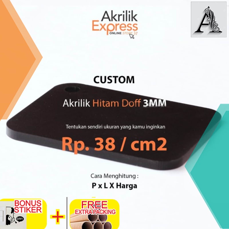 

Grosir Akrilik potongan / Akrilik lembaran / Akrilik potongan hitam doff