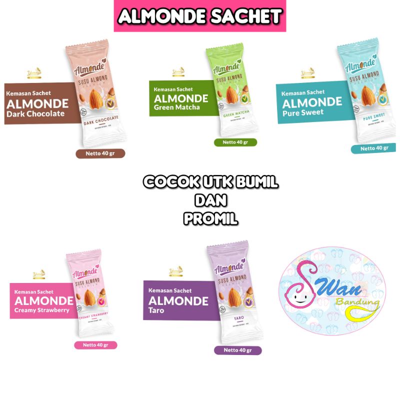 SACHET ECERAN ALMONDE PREMIUM ALMOND untuk ibu hamil &amp; Program Hamil / Almonde Susu Ibu Hamil / Almonde Susu Promil