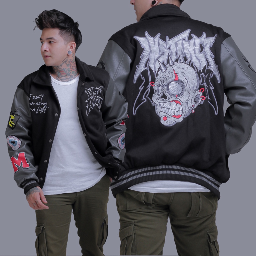 JAKET VARSITY ORIGINAL BY INSTINCT SKULL DEVIL