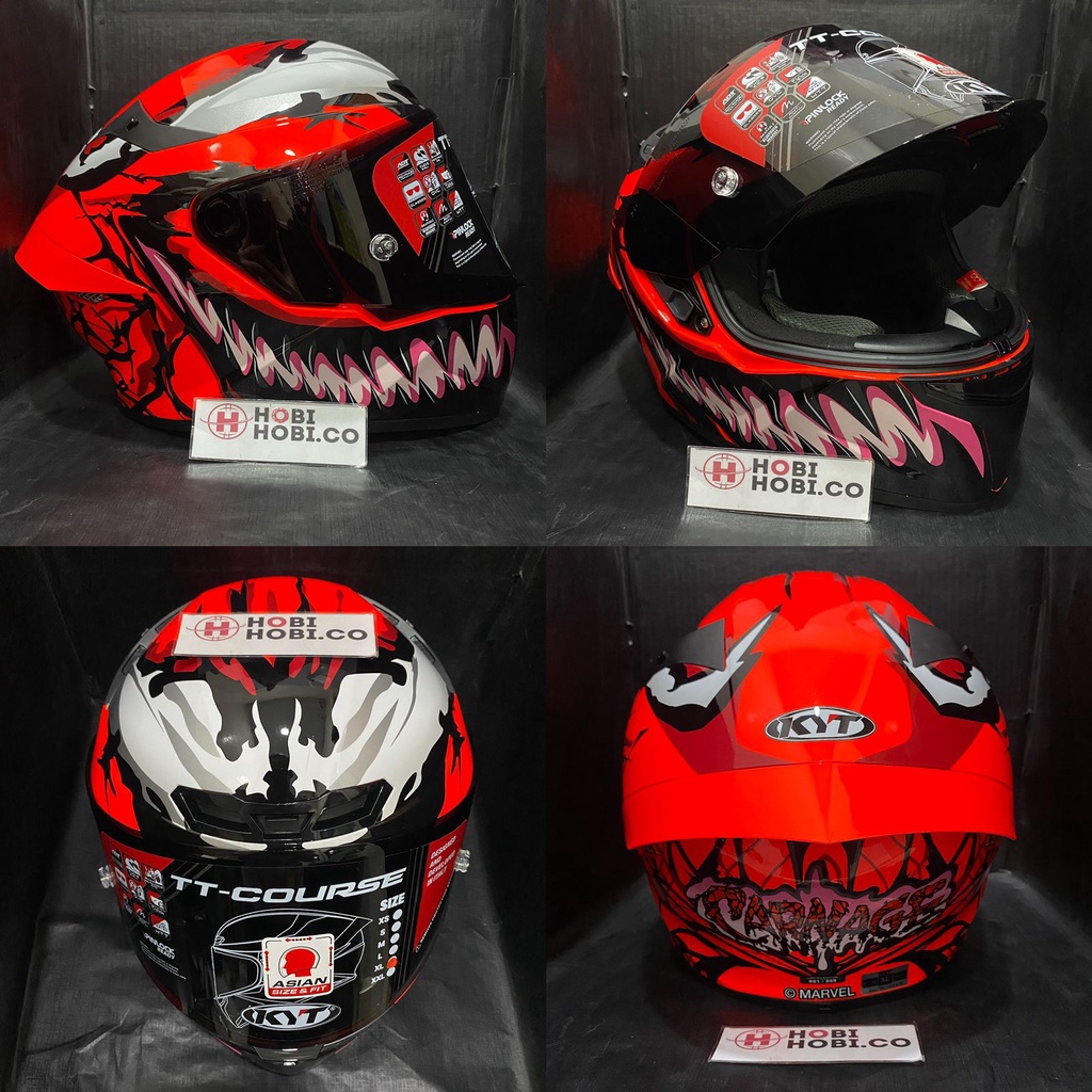 HELM KYT TT COURSE MARVEL CARNAGE & VENOM #2 HELM KYT TT COURSE FULL FACE ORIGINAL HELM KYT TT COURS