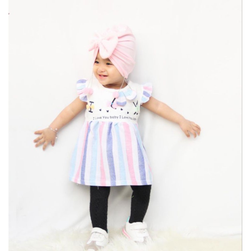 Afsheenastore Dress Anak Katun Serat Dress Bayi