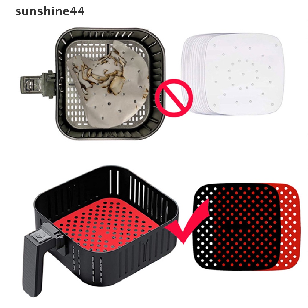 Sunshine Alas Air Fryer Anti Lengket Bahan Silikon Bentuk Bulat / Kotak