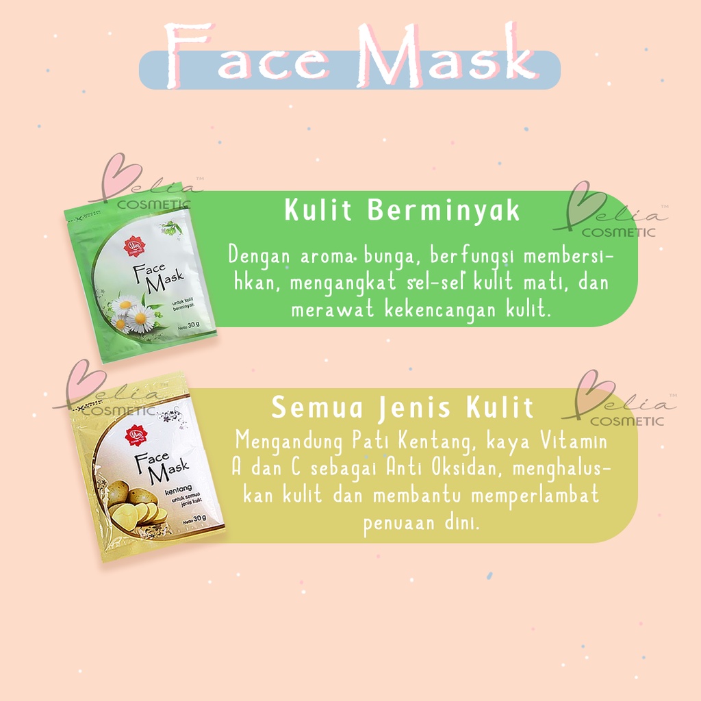 ❤ BELIA ❤ Viva Face Mask Masker Wajah 30g BPOM Halal BABY BUNNY