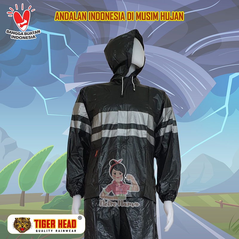 Jas Hujan Stelan Jaket Celana Urban TIGER HEAD 68225/Mantel Olahraga/Jas Hujan Sauna