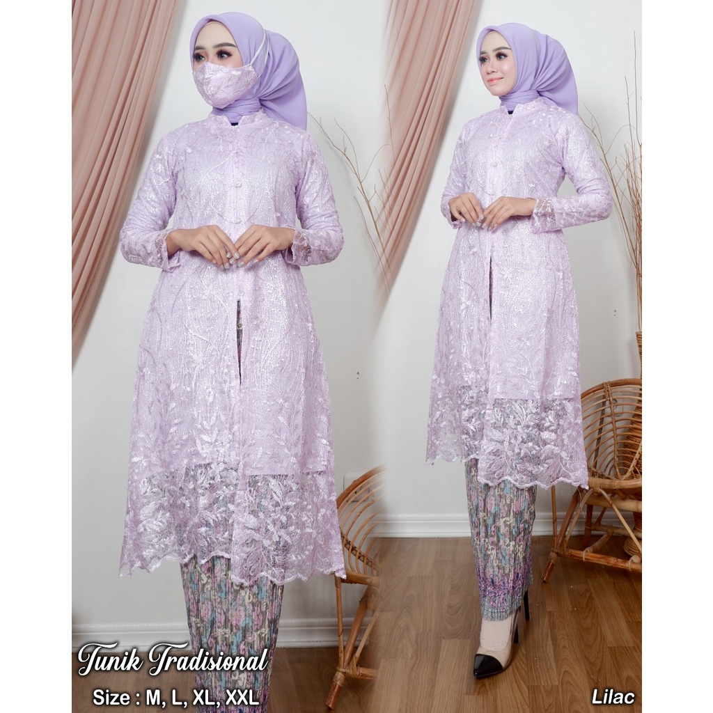 Permata Olshop / Kebaya Tunik Tradisional AD / Tunik Kebaya / Baju Lamaran Modern / Kebaya Busui