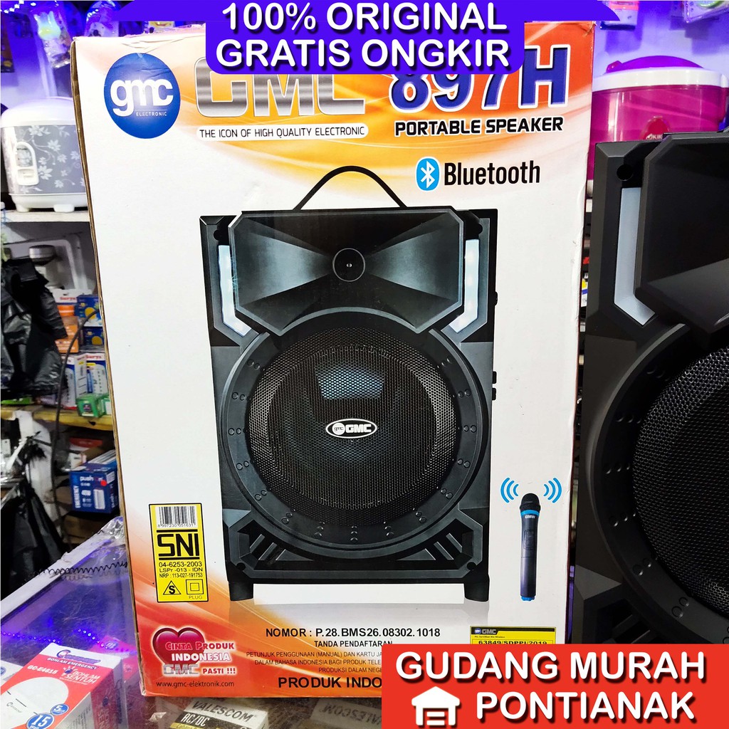 Speaker GMC 897H aktif portable 8 inch 8&quot; Bluethoot Meeting pengeras suara