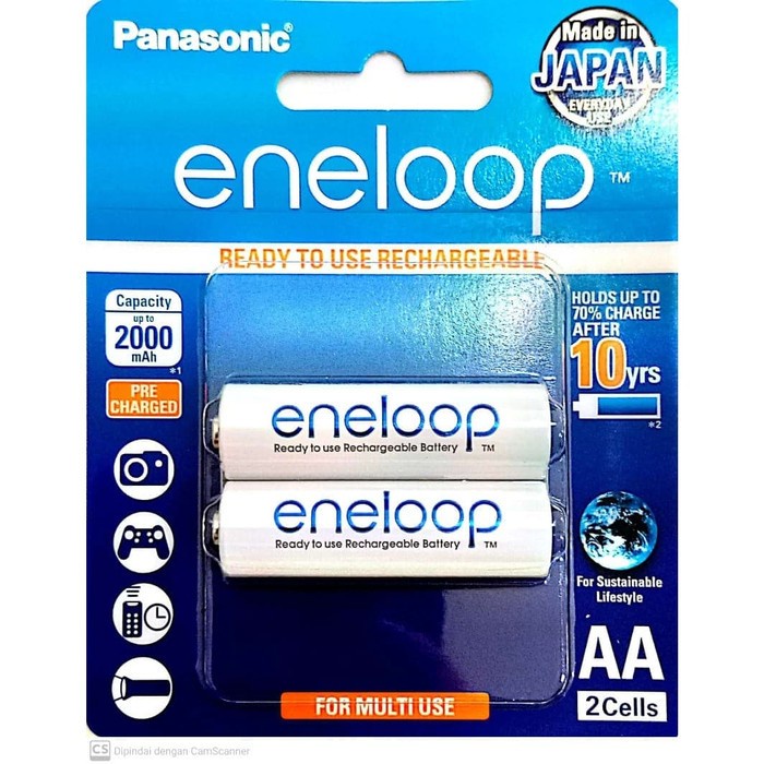 Baterai Panasonic Eneloop AA 2000mah / Baterai eneloop AA 2000 Isi 2 pcs