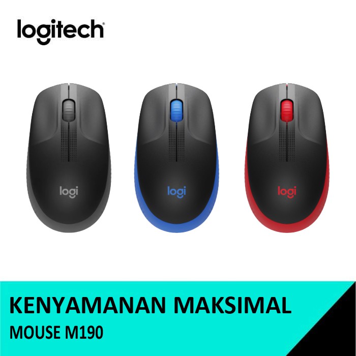 LOGITECH Mouse Wireless (Nirkabel) M190 - Kenyamanan Maksimal
