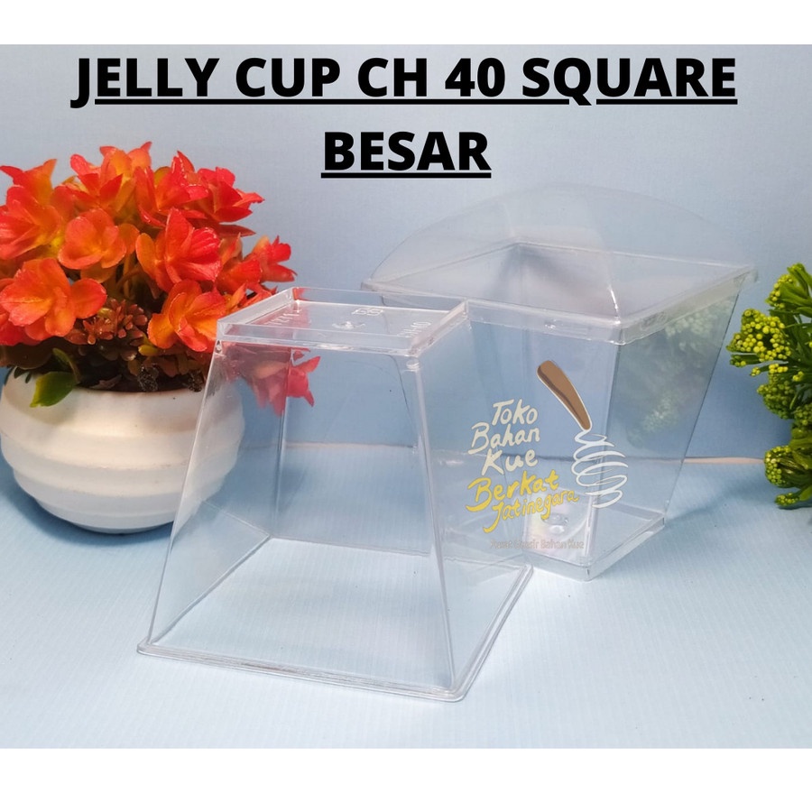 JELLY CUP CH 40 SQUARE BESAR / CUP PUDING / TEMPAT PUDING