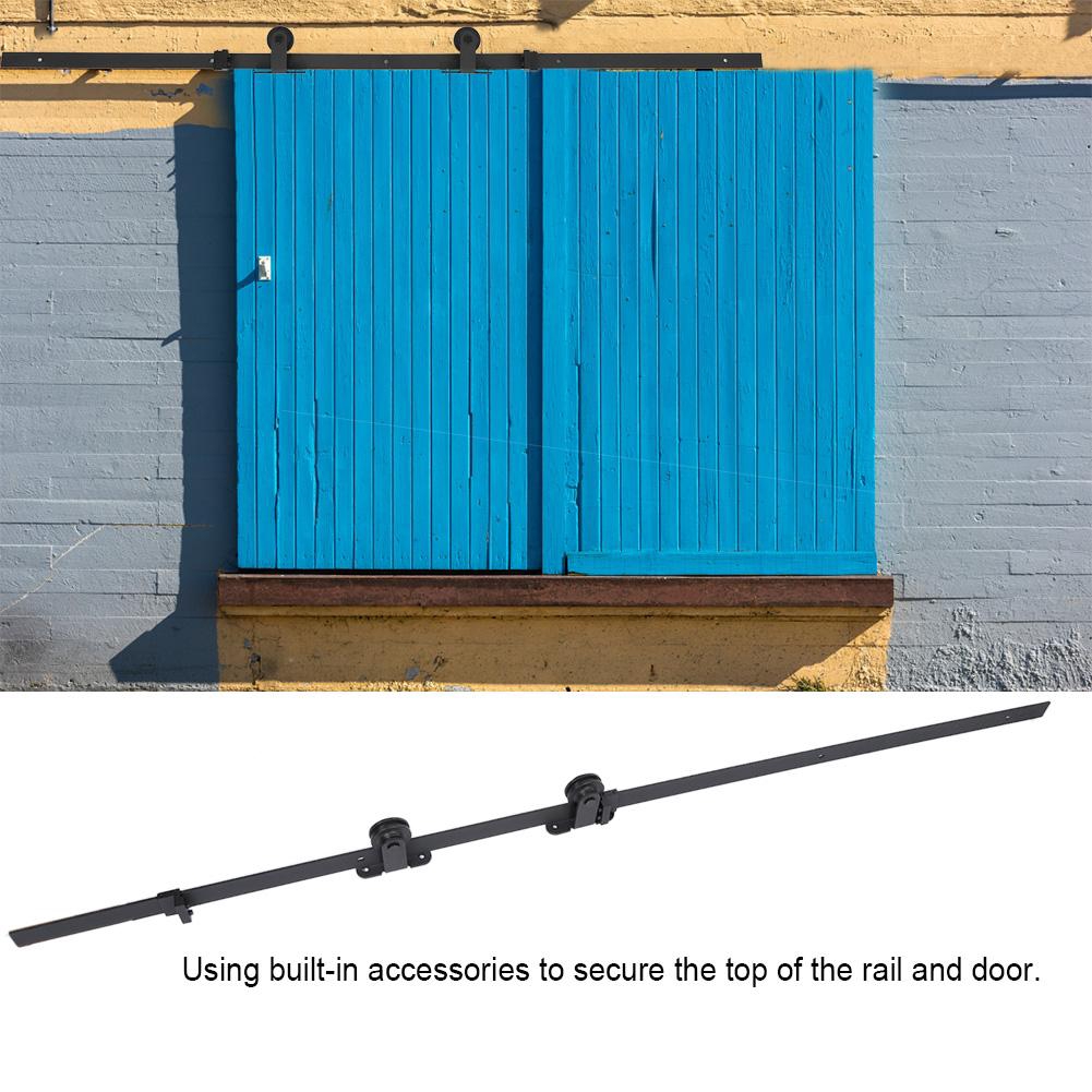 6 6ft Top Mounted Black Sliding Barn Door Hardware Track Kit