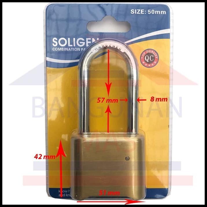 Jual Gembok Nomor Password Soligen Mm Panjang Combination Padlock