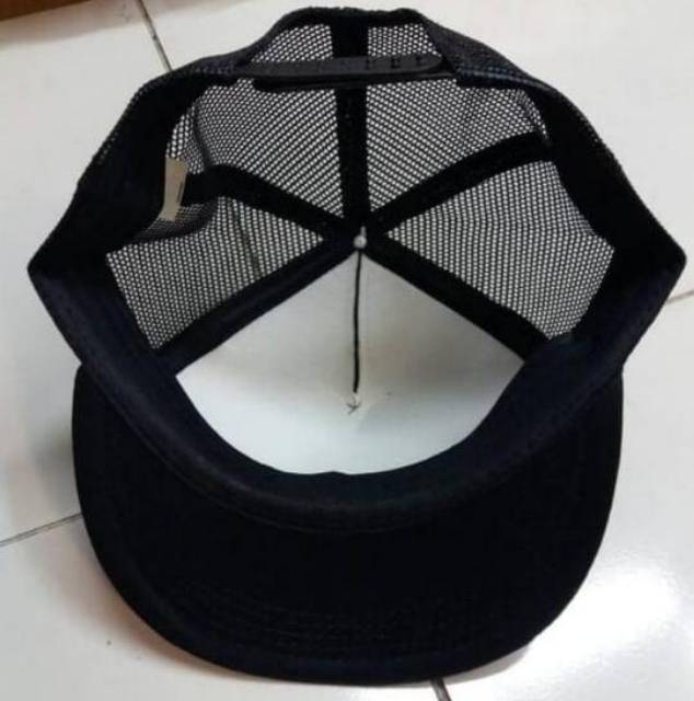 Topi Polos Snapback Jaring Biru Dongker/Navy putih