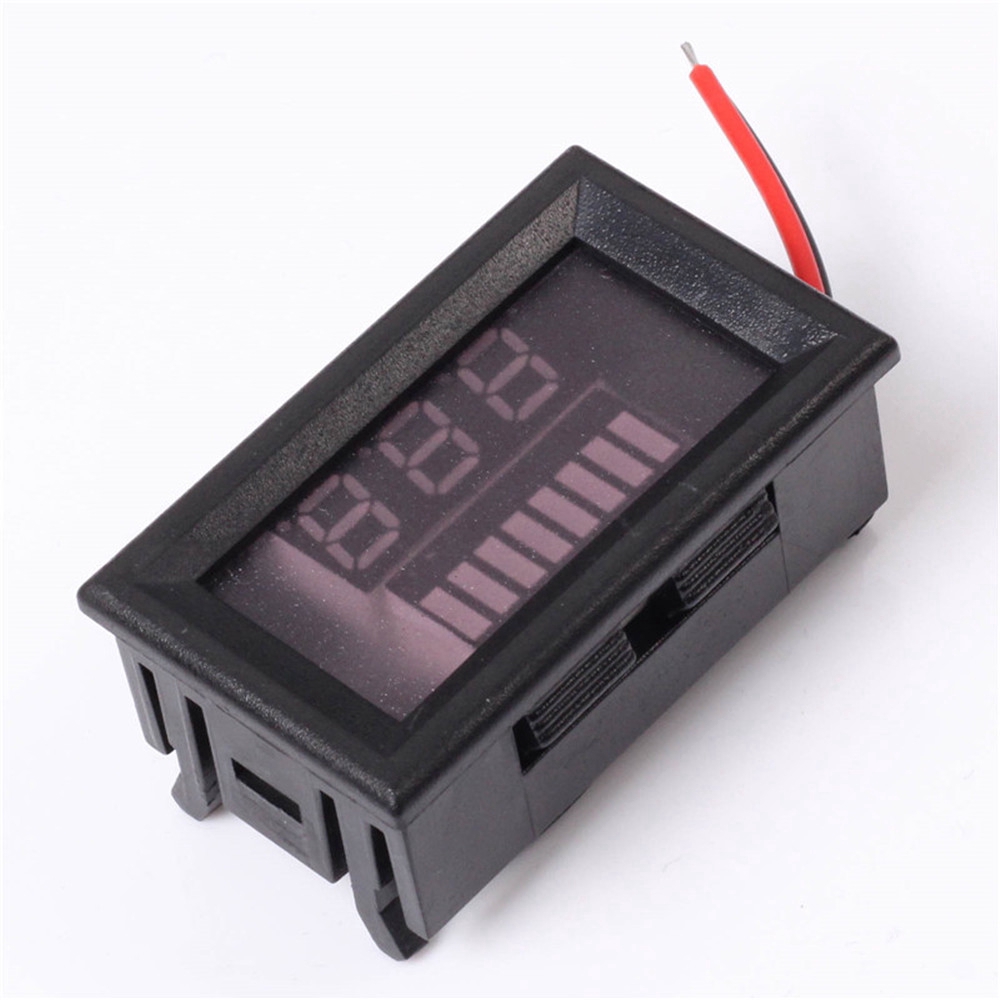 Indikator Voltmeter Level Pengisian Baterai Warna Merah/Biru Untuk 6/12/24/36/48v