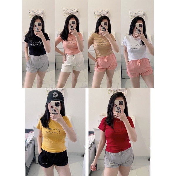 kaos wanita import tulisan , croptop / kaos pendek korean polos tulisan bkk murah.theani top import kaos,kaos polos theani