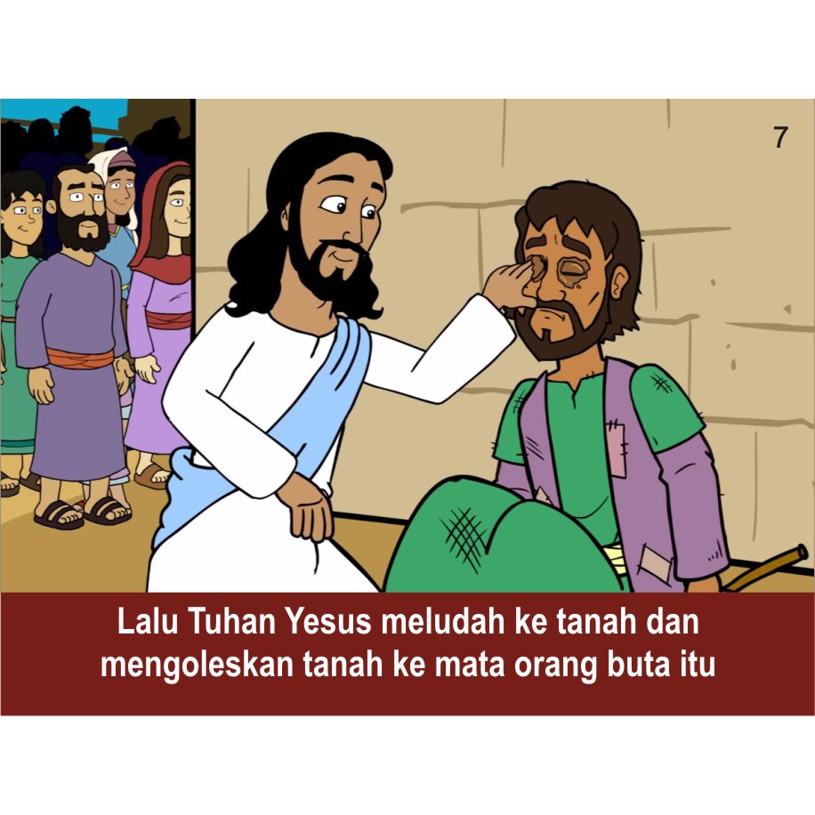 Buku Komik Tuhan Yesus Menyembuhkan Orang Buta Cerita Alkitab
