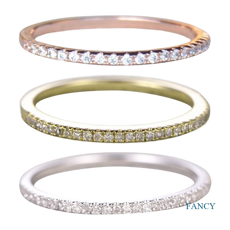 Cincin Berlian Baris Tunggal Untuk Wanita