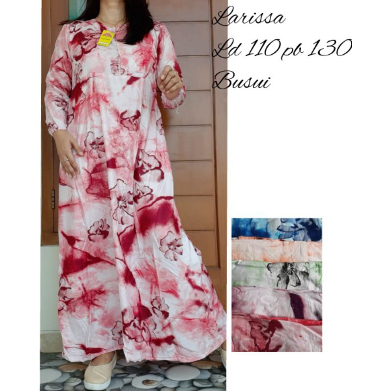 DASTER GAMIS LARISSA BUSUI KANCING DEPAN TALI SAMPING MURAH GROSIR