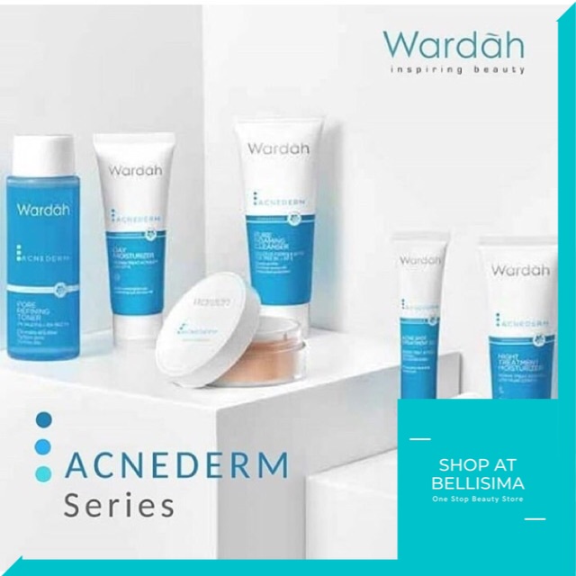 WARDAH Acnederm Series - Pure Foaming Cleanser | Refining Toner | Day Night Treatment Moisturizer Cr