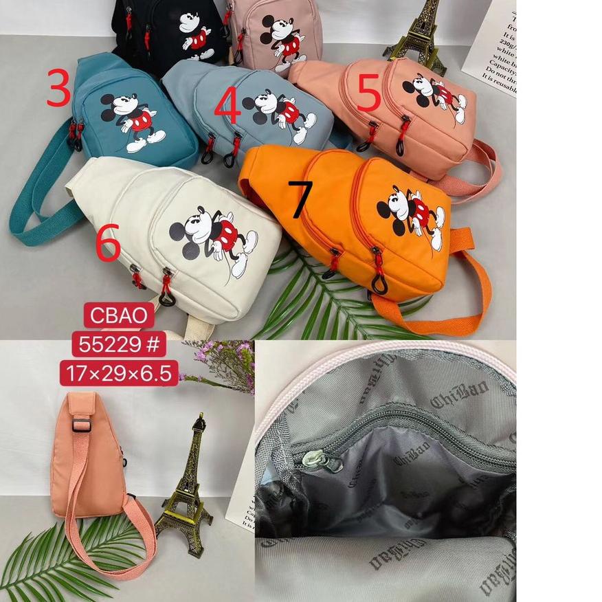 ☝ Tas Wanita Pria Import Jinjing dan Selempang CHIBAO CB55229 55229 Mickey Mouse Bahan Parasut Kuali