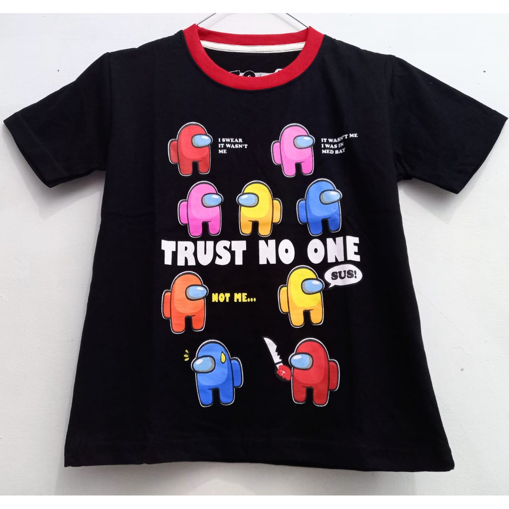 PKA - KL Grosir Kaos Anak Karakter AMONG US - TRUST JS HITAM