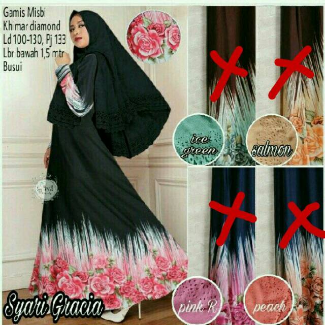 GAMIS SYAR'I SYAR'I GRACIA / GAMIS SYARI / LONG DRESS+HIJAB