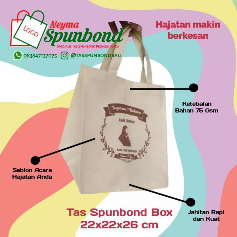

Tas Spunbond tas belanja Kotak Jahit 22x22x26 per lusin