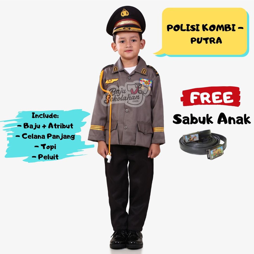 Baju Seragam Profesi / Kostum Profesi / Baju Anak Polisi Kombi Baju Polisi Kostum Polisi Kecil Baju 