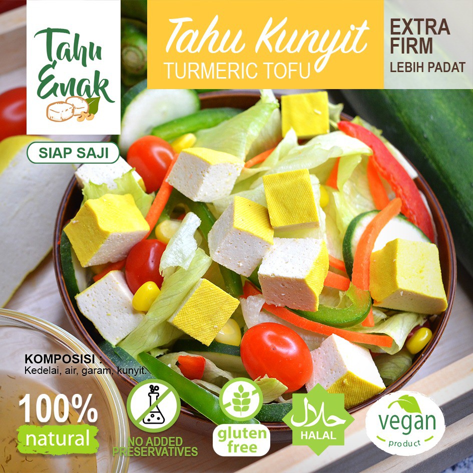 

Tahu Enak KUNYIT 4 Pcs Kemasan Vakum ,Tanpa Pengawet ,Siap Saji 100 % ALAMI