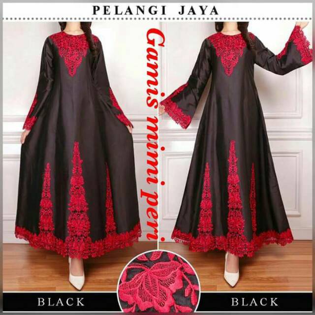 Set Gamis Mimi Peri Black Original Pelangi Jaya