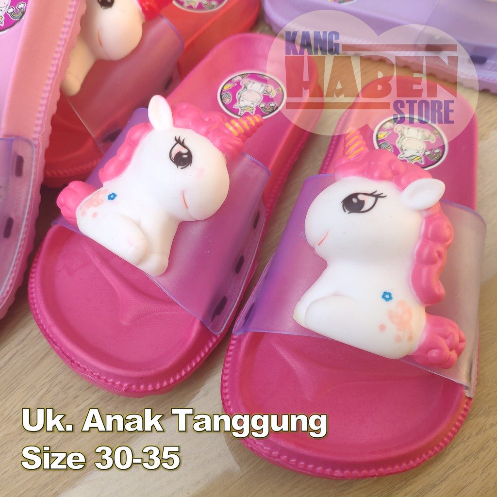 Sandal Anak cewek Tanggung Lucu dengan Karakter Pony 3D