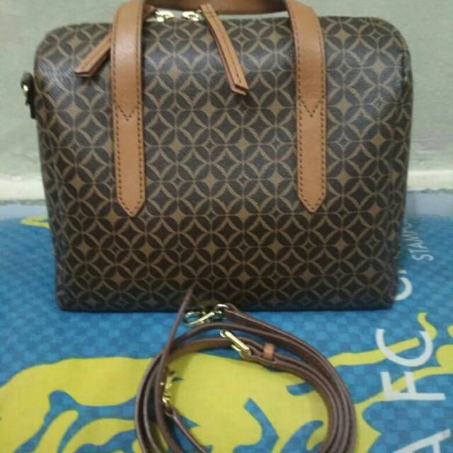 Preloved fossil sydney satchel, ori, db polos, cc