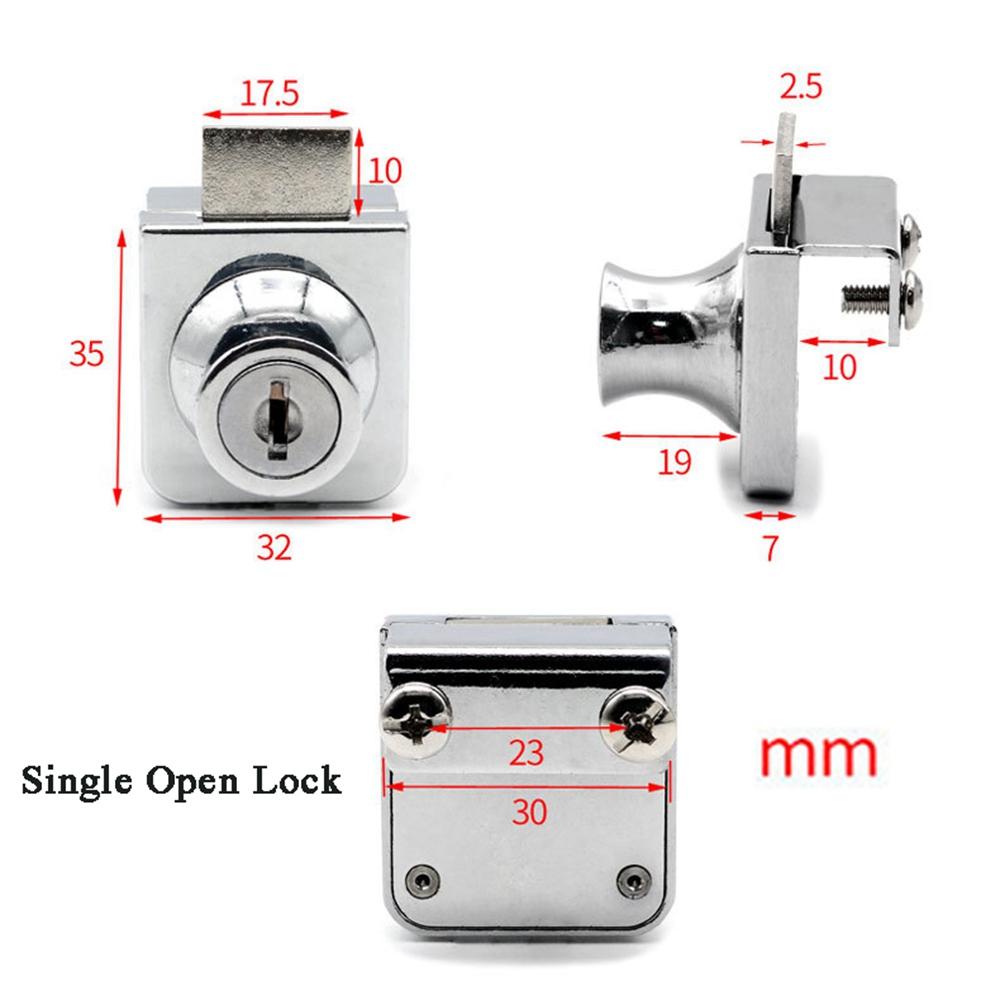 Kunci Kaca QUINTON Zinc Alloy Silinder Geser Furniture Hardware